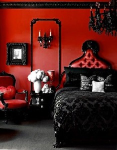 Red and Black bedroom