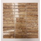 Noce Vein-Cut Filled & Polished Travertine Mosaic