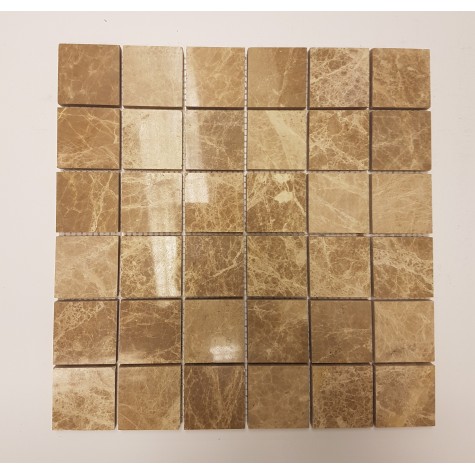 Marrone Light Polished Marble Mosaic