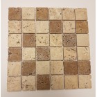 Light Noce Tumbled Travertine Mosaic