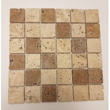 Light Noce Tumbled Travertine Mosaic