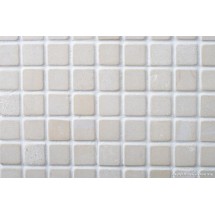 White Tumbled Limestone Mosaic 23 x 23 