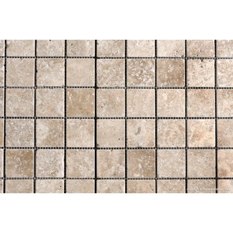 Noce Tumbled Travertine Mosaic