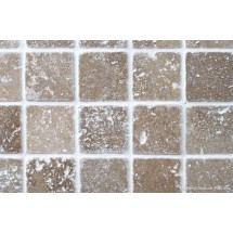 Noce Tumbled Travertine Mosaic sample